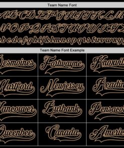 Custom Black Black-Old Gold Hockey Jersey Suit for daily life, Fabric: 95% polyester and 5% spandex, Regular fit, Stitch Color: automatically matched based on patterns