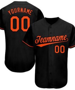 Custom Black Orange Baseball Jersey Suit for daily life, Fabric: 95% polyester and 5% spandex, Regular fit, Stitch Color: automatically matched based on patterns