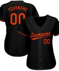 Custom Black Orange Baseball Jersey Suit for daily life, Fabric: 95% polyester and 5% spandex, Regular fit, Stitch Color: automatically matched based on patterns